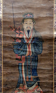 熊野神社所蔵　紙本着色渡唐天神像図